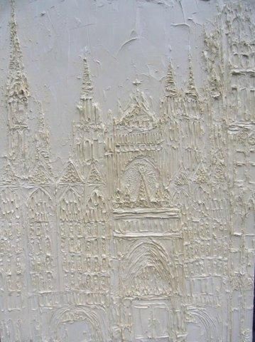 Cathedrale De Rouen Peinture A Lhuile Sculptee Sur Toile 36 In X 48 In 2007