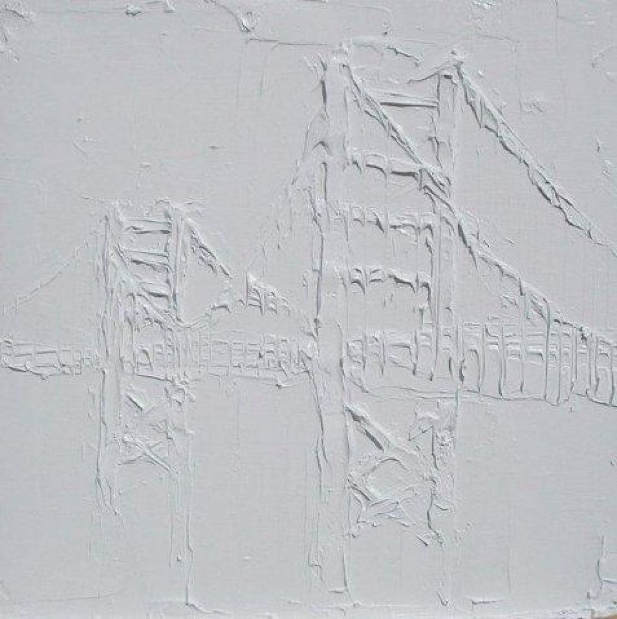 Golden Gate Bridge Peinture A L Huile Sculptee Sur Toile 12 In X 12 In 2007