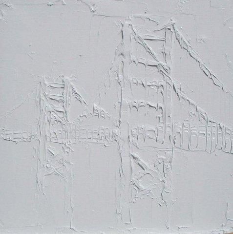 Golden Gate Bridge Peinture A L Huile Sculptee Sur Toile 12 In X 12 In 2007
