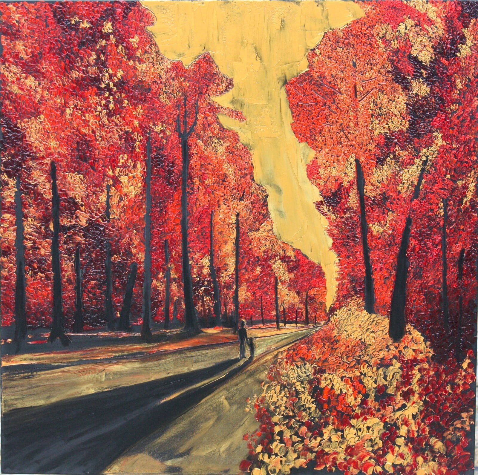 A Stroll Through Fontainebleau In Autumn 100 Cm X 100 Cm Oil On Canvas 2019