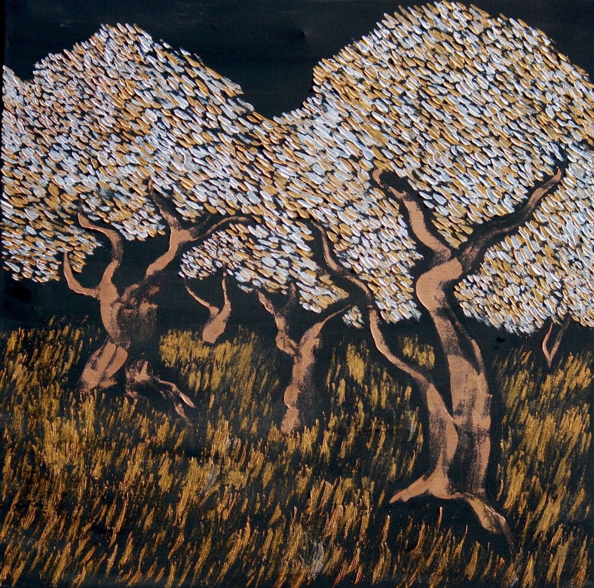 Apple Orchard Oil On Canvas 80 Cm X 80 Cm 2020