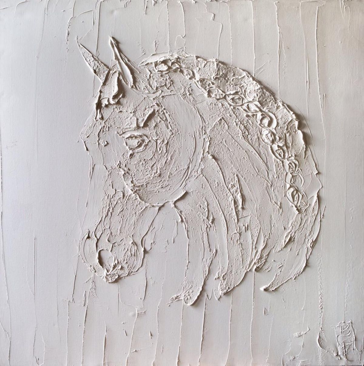 Buste 80 Cm X 80 Cm Huile Sculptee Sur Toile 2013