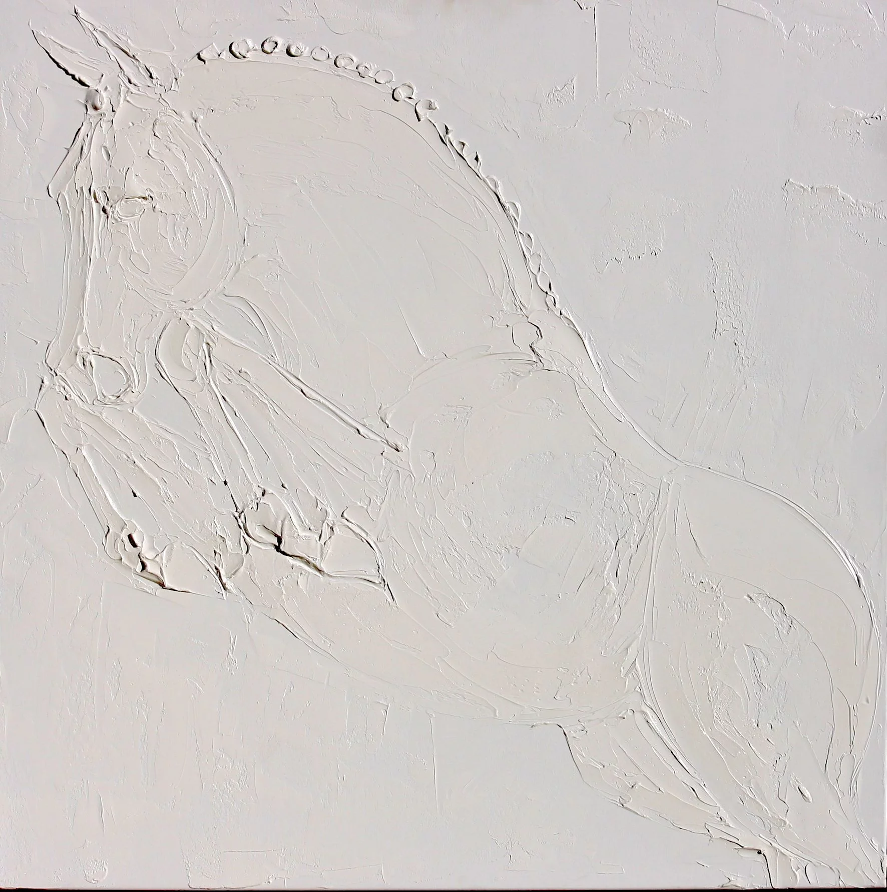 CSO 90 Cm X 90 Cm Sculpted Titanium White Oil Paint On Canvas 2017