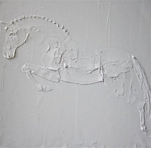 CSO Peinture A L Huile Sculptee Sur Toile 2012 80 Cm X 80 Cm