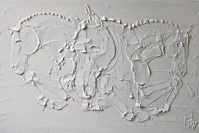 CSO Peinture A L Huile Sculptee Sur Toile 60 Cm X 80 Cm 2013