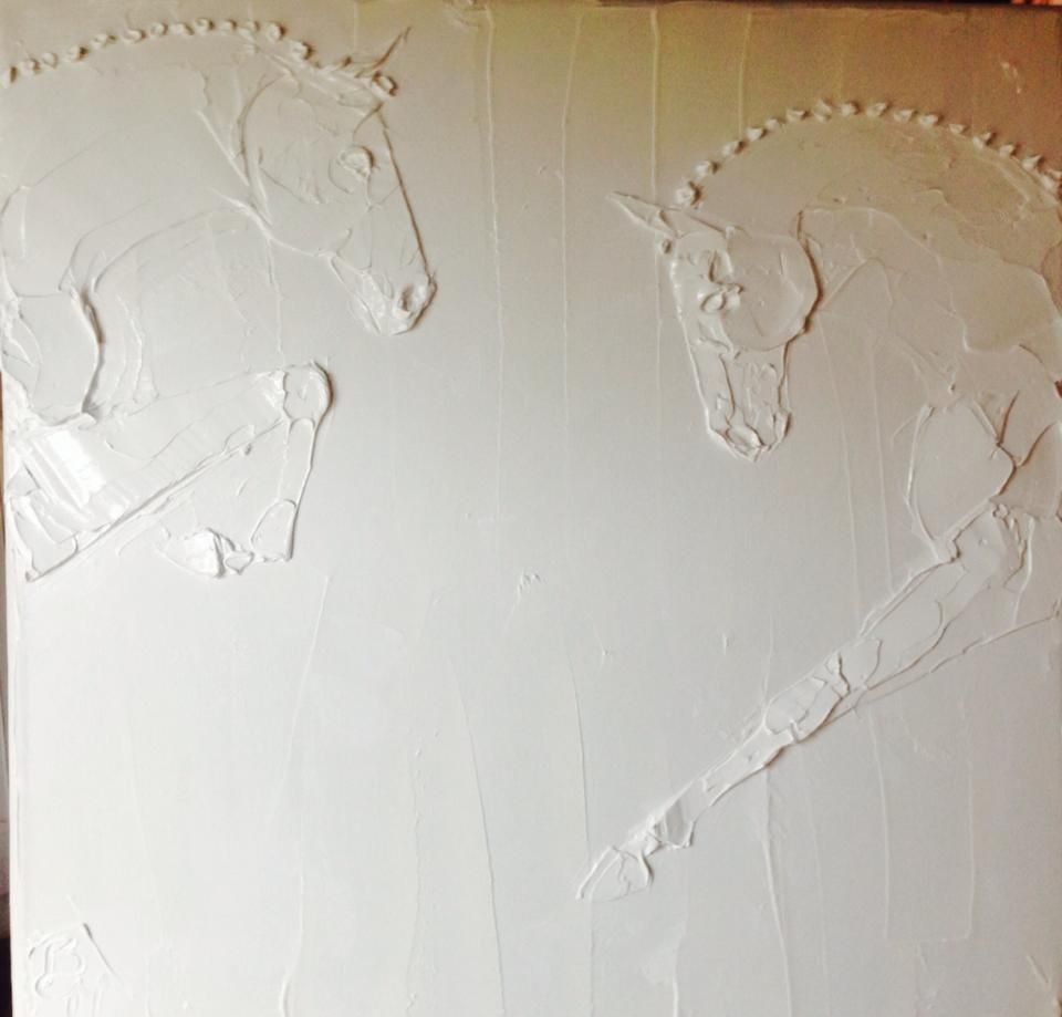 Combined Training Huile Sculptee Sur Toile 50 Cm X 50 Cm 2014