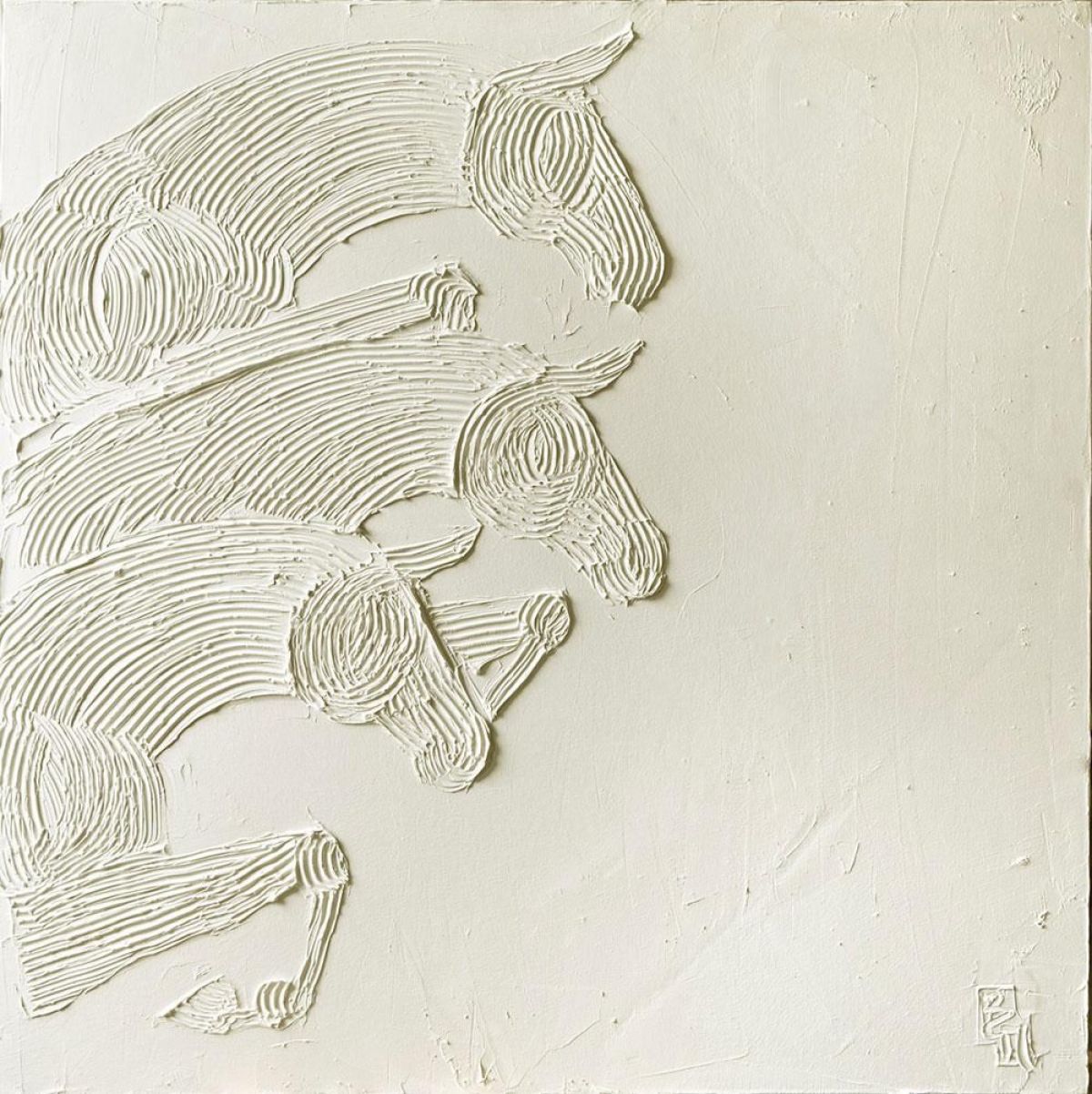 Feng Shui CSO 30 In X 30 In Sculpted Titanium Oil Paint On Canvas 2015