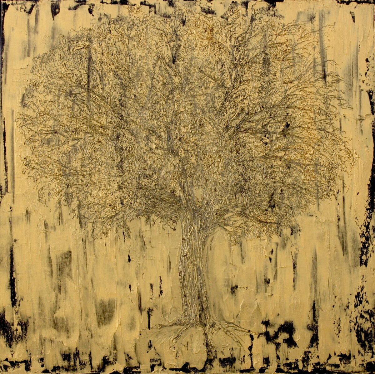 Gold O 2 Oil Paint On Canvas 80 Cm X 80 Cm 2019