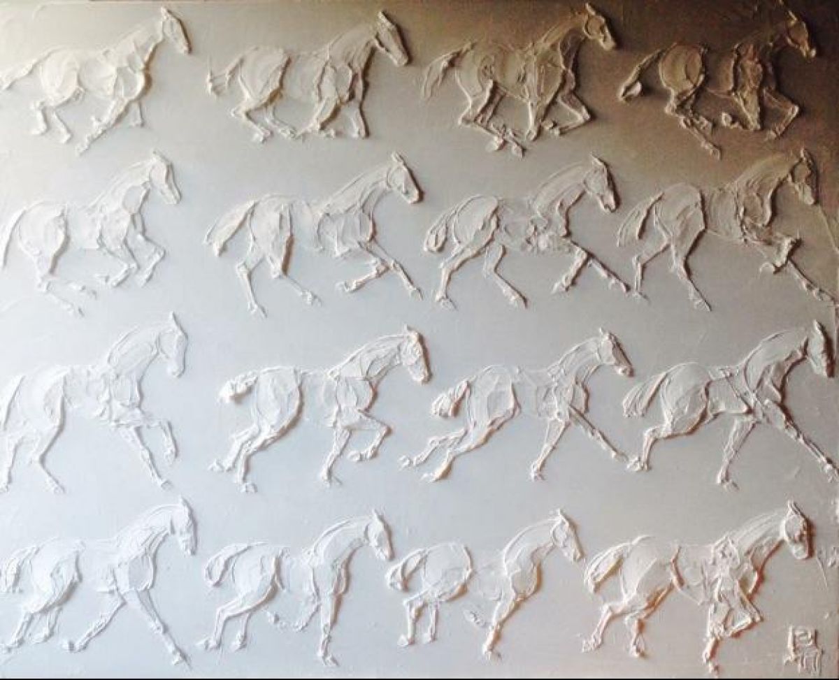 Le Galop 30 Inx 40 In Huile Sculptee Sur Toile 2014
