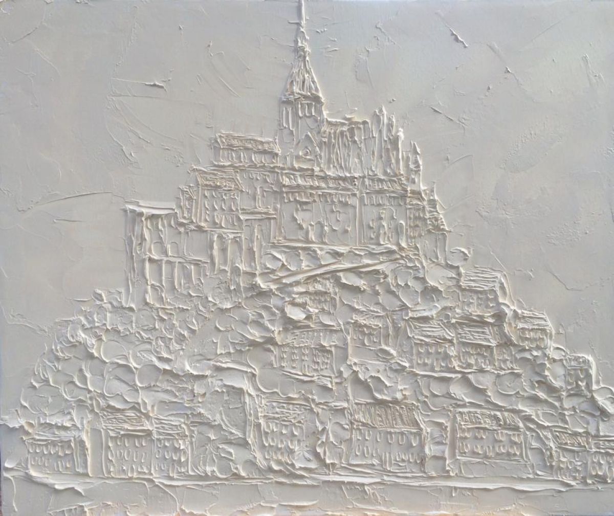 Mont St Michel 60 Cm X 70 Cm Sculpted Oil Paint On Canvas 2017