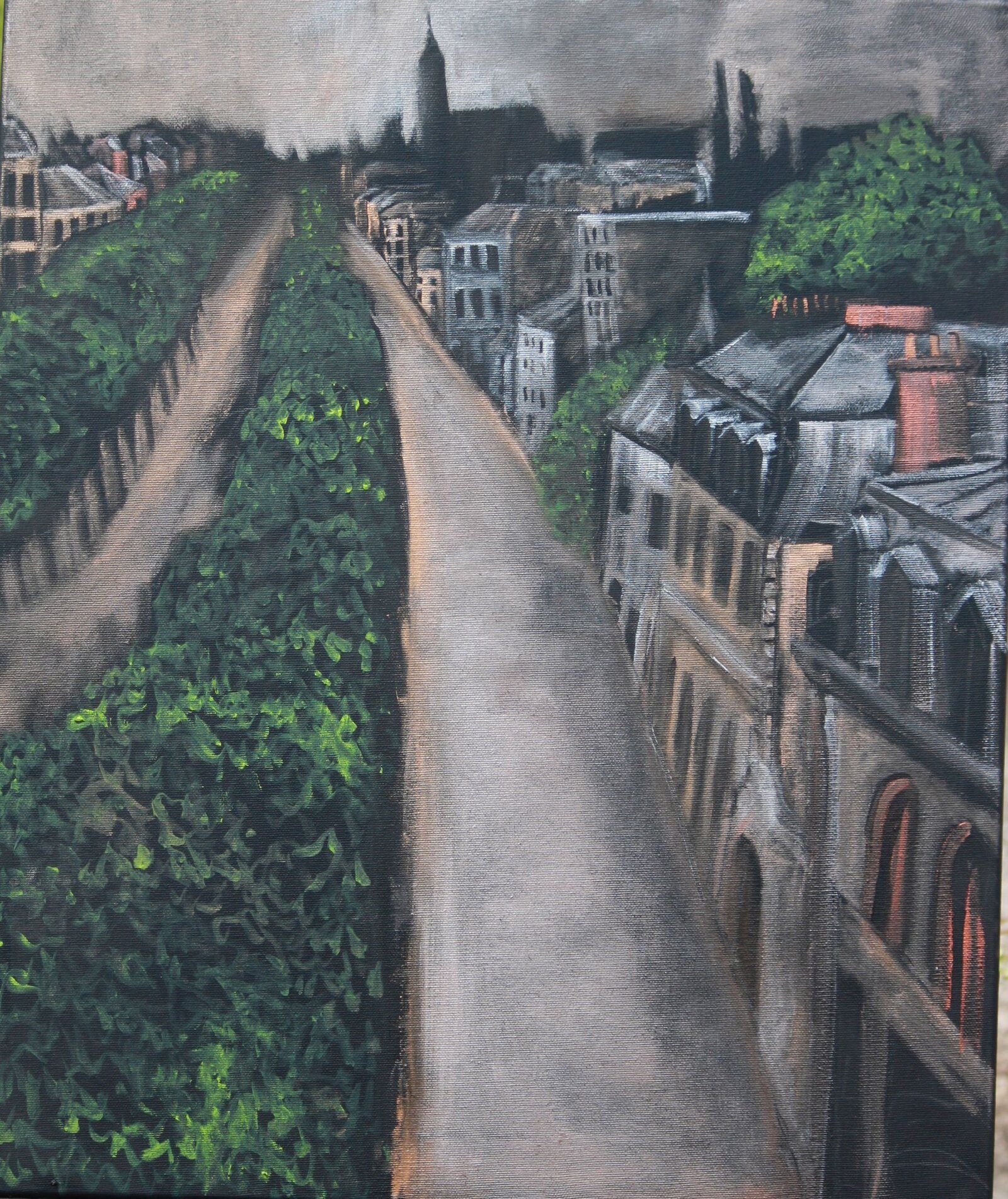 Paris 11ème durant le Confinement 50 Cm X 60 Cm Oil On Canvas 2020