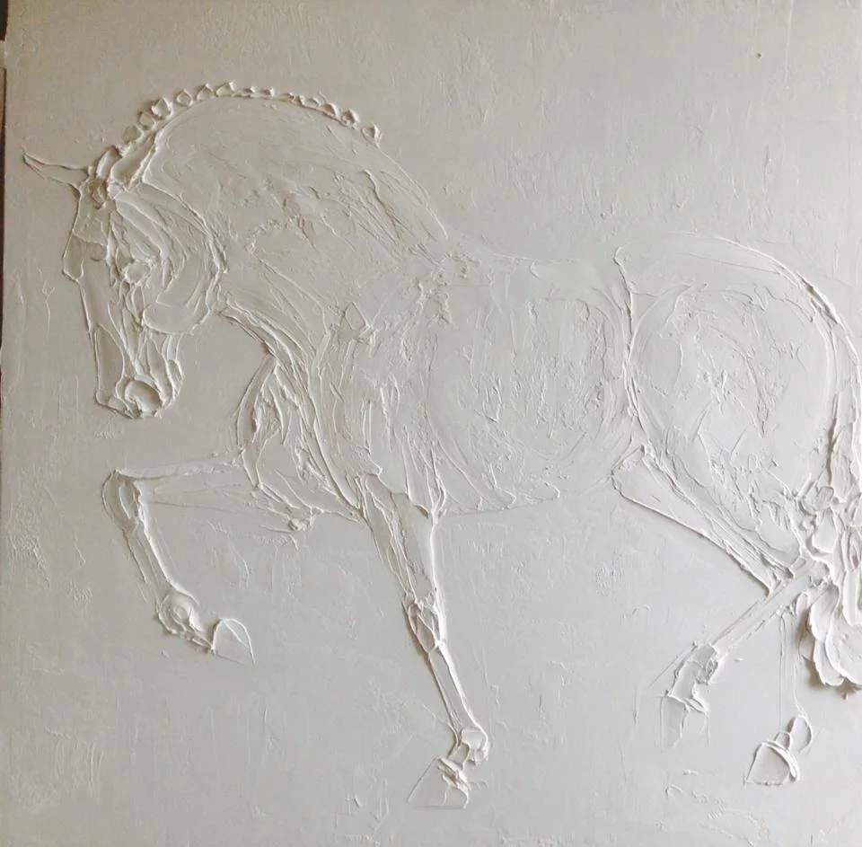 Piaffe 100 Cm X 100 Cm Peinture A L Huile Sculptee Sur Toile 2017