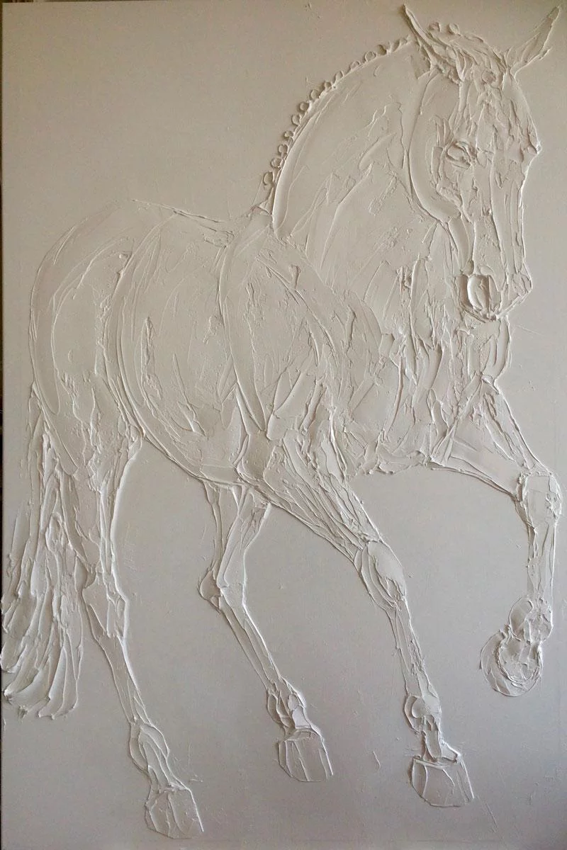 Pirouette 80 Cm X 120 Cm Sculpted Titanium White Oil Paint On Canvas 2017