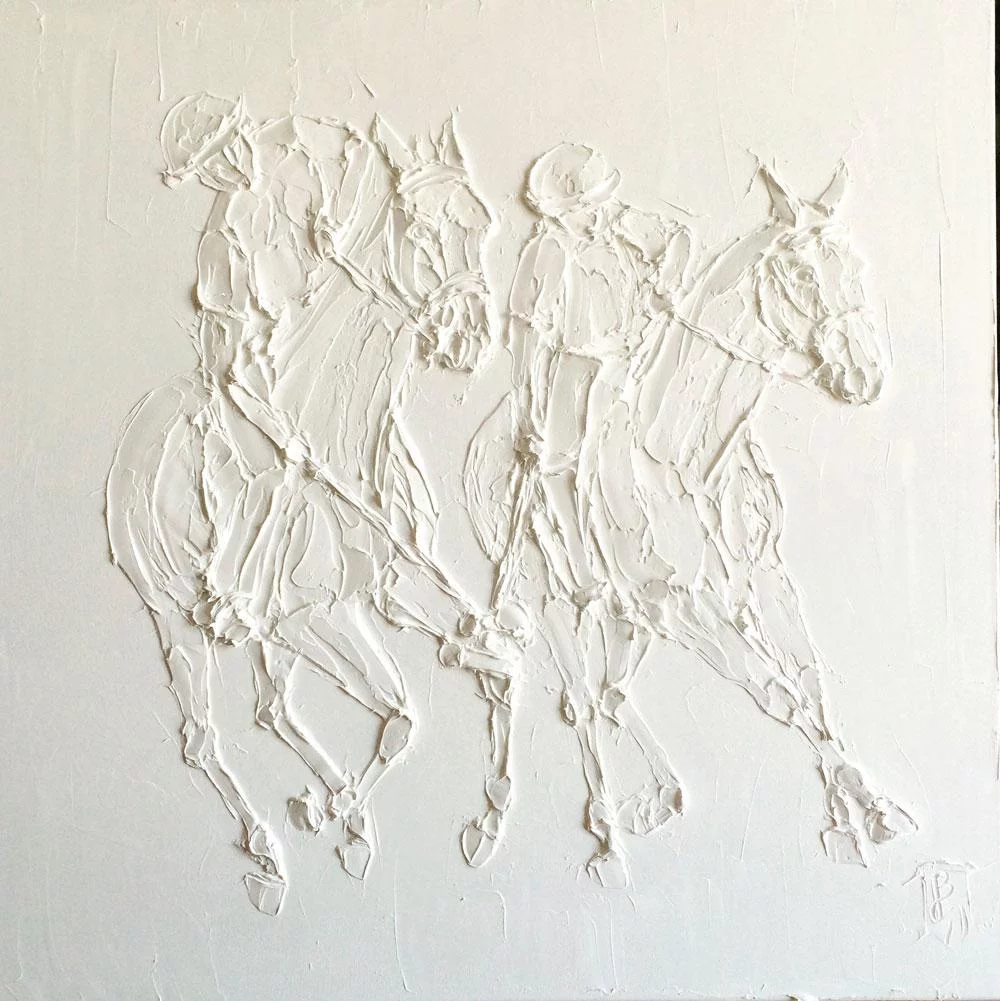 Polo 60 Cm X 60 Cm Sculpted Titanium Oil Paint On Canvas 2017