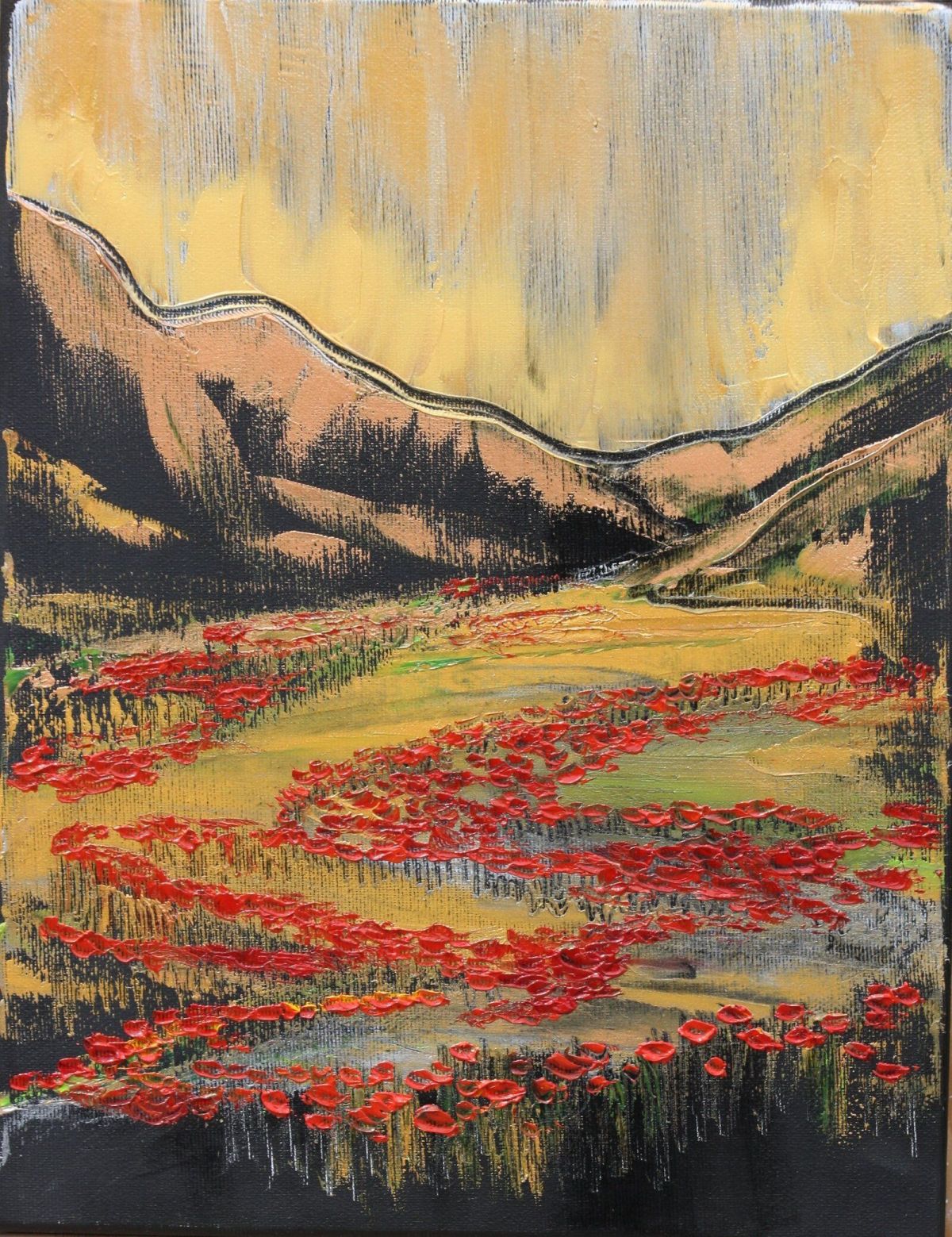Poppies In The Valley 27 Cm X 35 Cm Oil On Canvas 2020