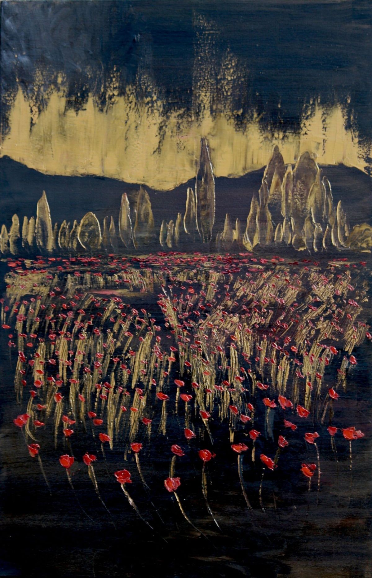 Poppy Field Landscape 100 Cm X 65 Cm Oil On Canvas 2020