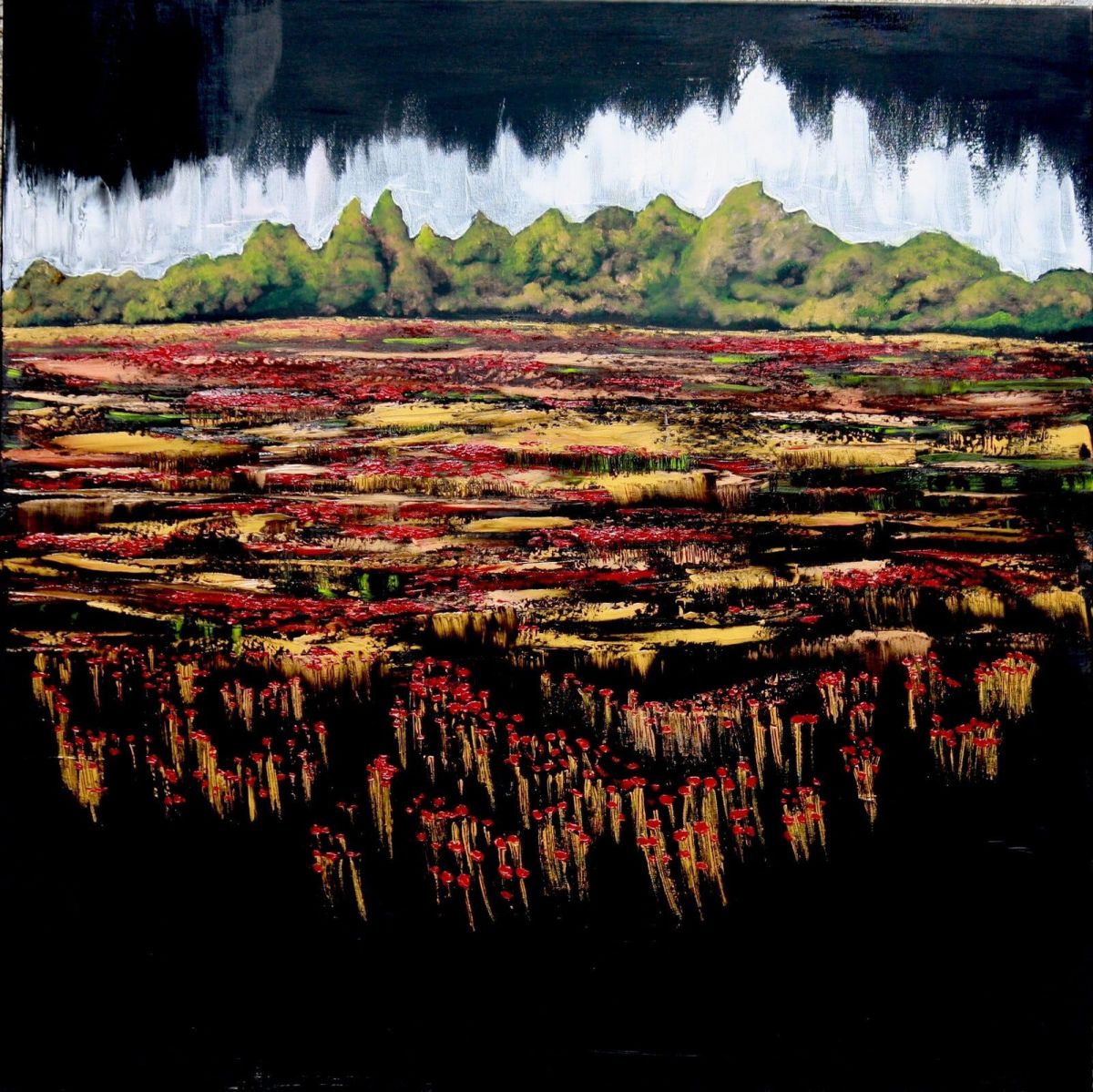 Poppy Fields 100 Cm X 100 Cm Oil On Canvas 2020