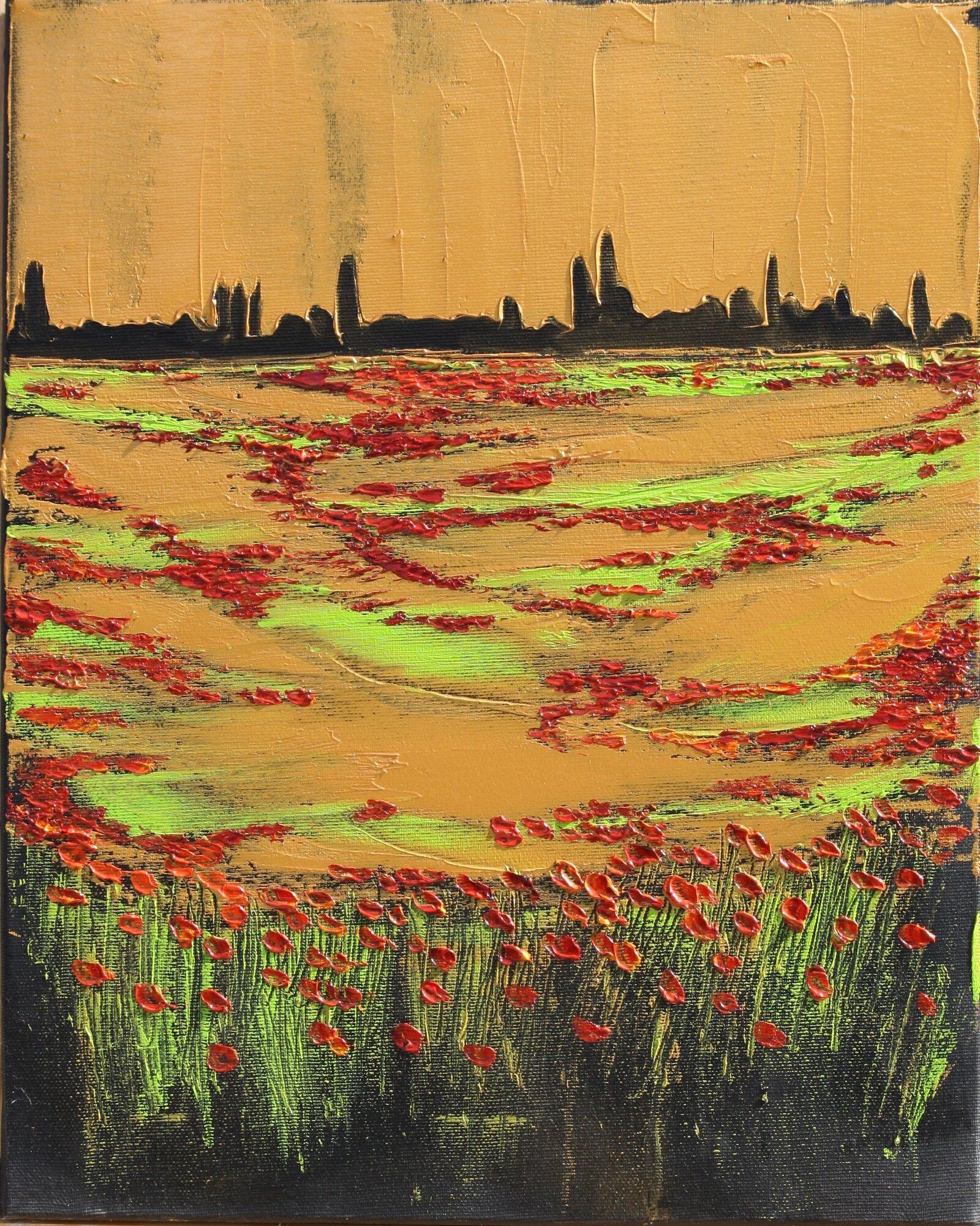 Poppy Fields 41 Cm X 33 Cm Oil On Canvas 2020