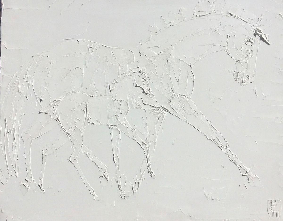 Pouliniere Et Son Poulain 120 Cm X 150 Cm 2012