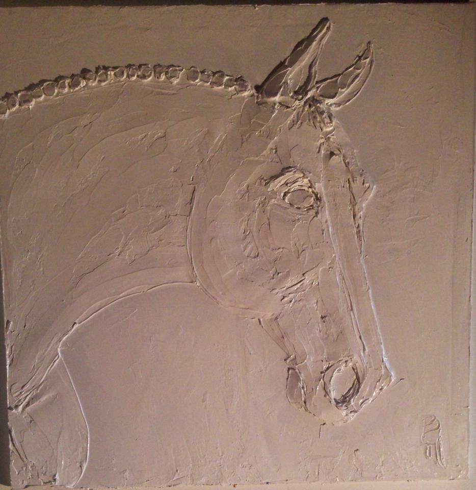 Reglisse 100 Cm X 100 Cm Sculpted Titanium White Oil Paint On Canvas 2016