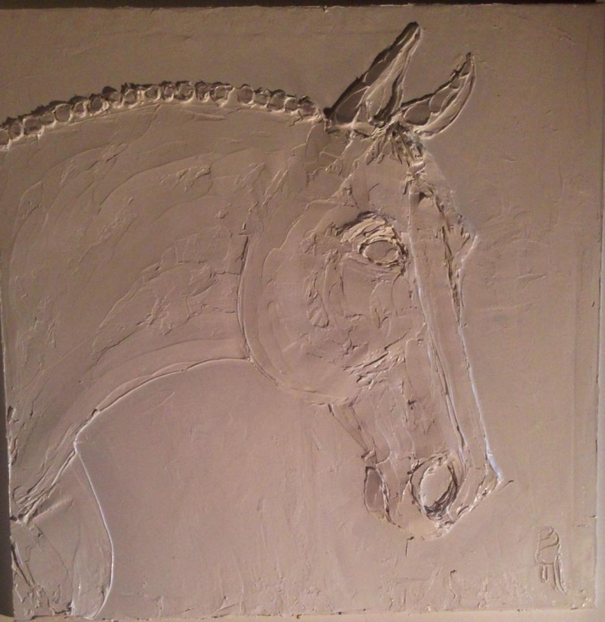 Reglisse 100 Cm X 100 Cm Sculpted Titanium White Oil Paint On Canvas 2016