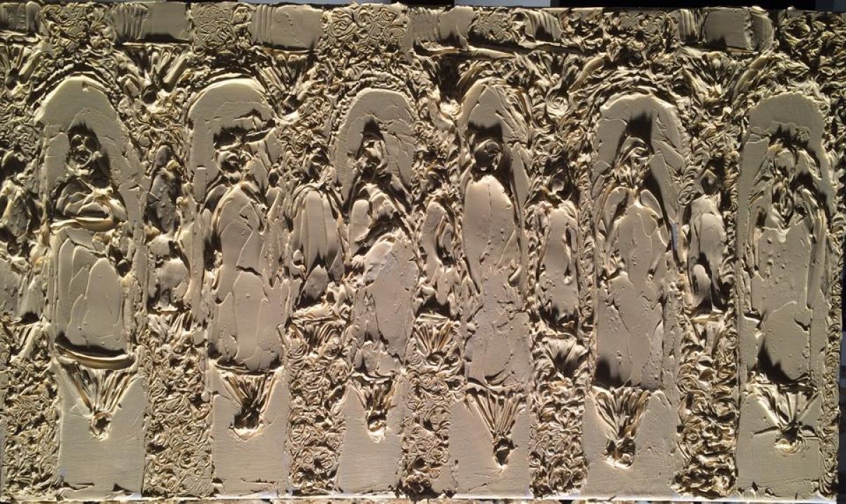 Saints 35 Cm X 60 Cm Sculpted Oil Paint On Canvas 2016