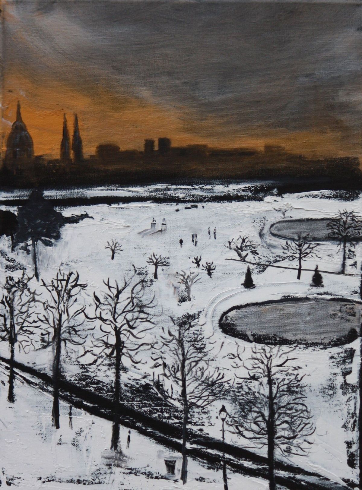 Snow In Paris 30 Cm X 40 Cm Oil On Canvas 2020