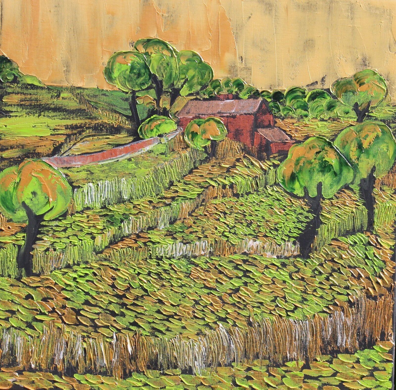 Summer Walks Farmhouse 50 Cm X 50 Cm Oil On Linen 2020