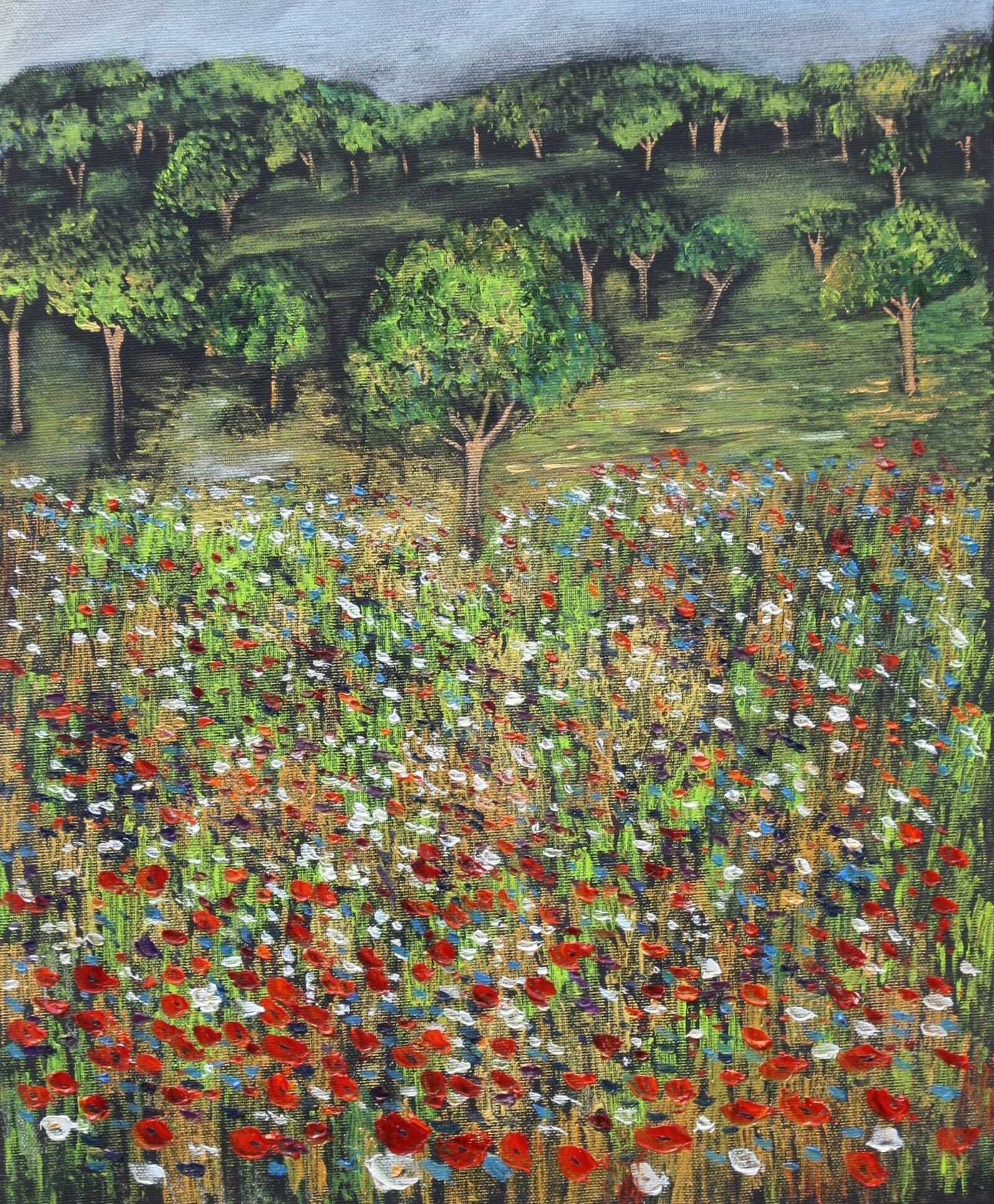 Summer Walks Normandy 46 Cm X 38 Cm Oil On Canvas 2020