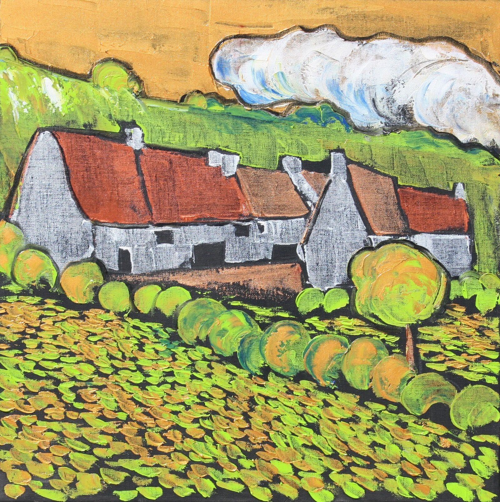 Summer Walks Normandy Farm 40 Cm X 40 Cm Oil On Linen 2020