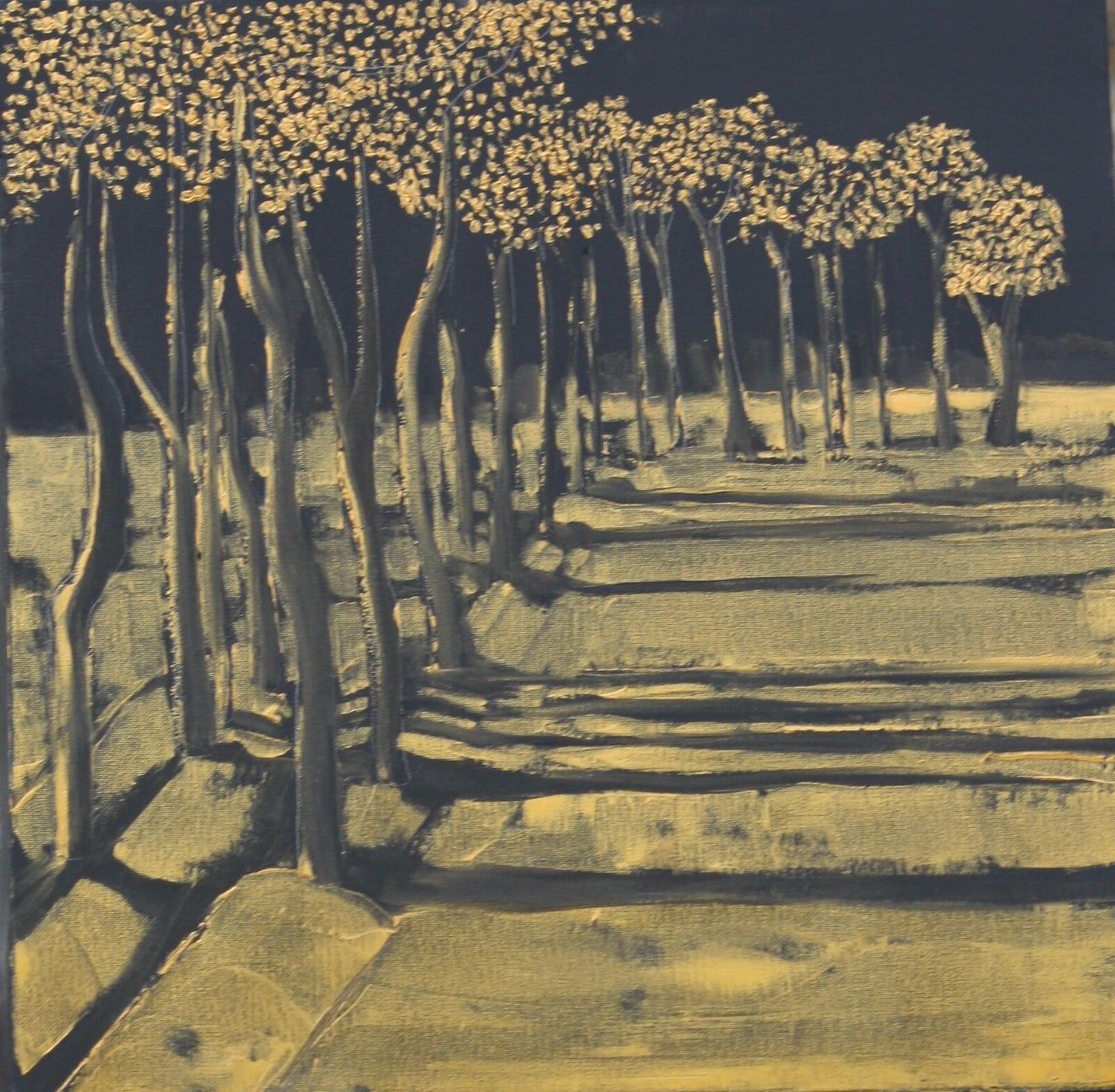 Summer Walks Poplar Trees 50 Cm X 50 Cm Oil On Canvas 2019