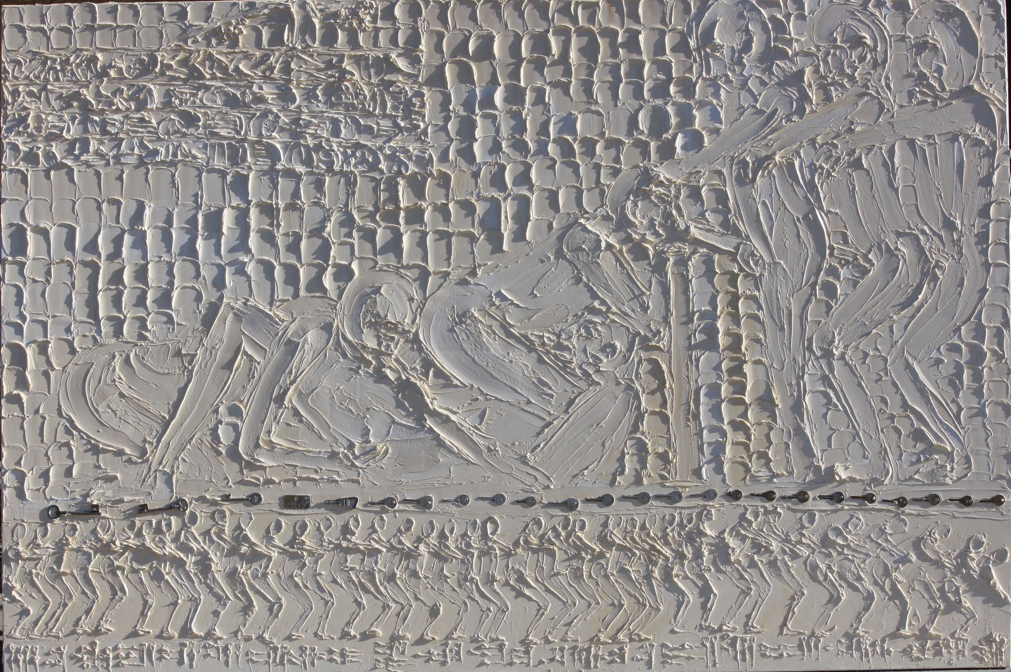 The Metaphor 130 Cm X 195 Cm Sculpted Oil Paint On Canvas With Keys To A Chateau 2017