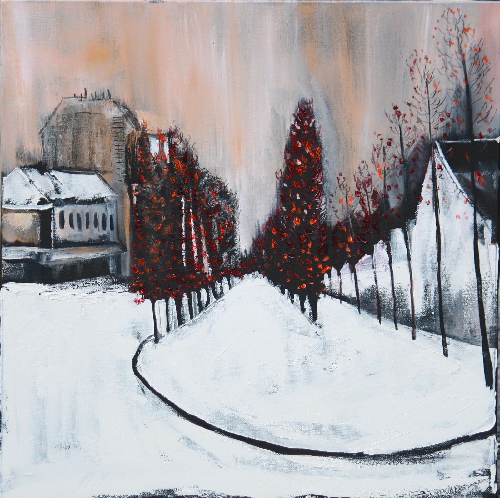 Winter Walks Pigalle 50 Cm X 50 Cm Oil On Canvas 2020
