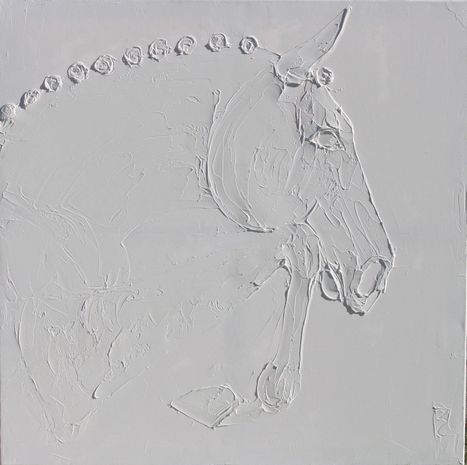 Cso 80 Cm X 80 Cm Sculpted Titanium Oil Paint On Canvas 2017