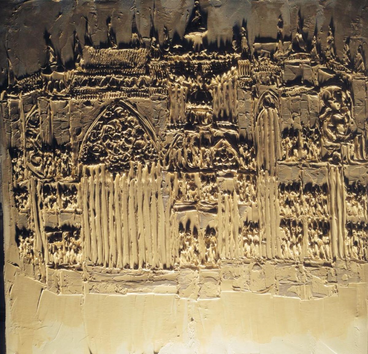 English Gothic 80 cm x 80 Cm Huile Sculptee Sur Toile 2015