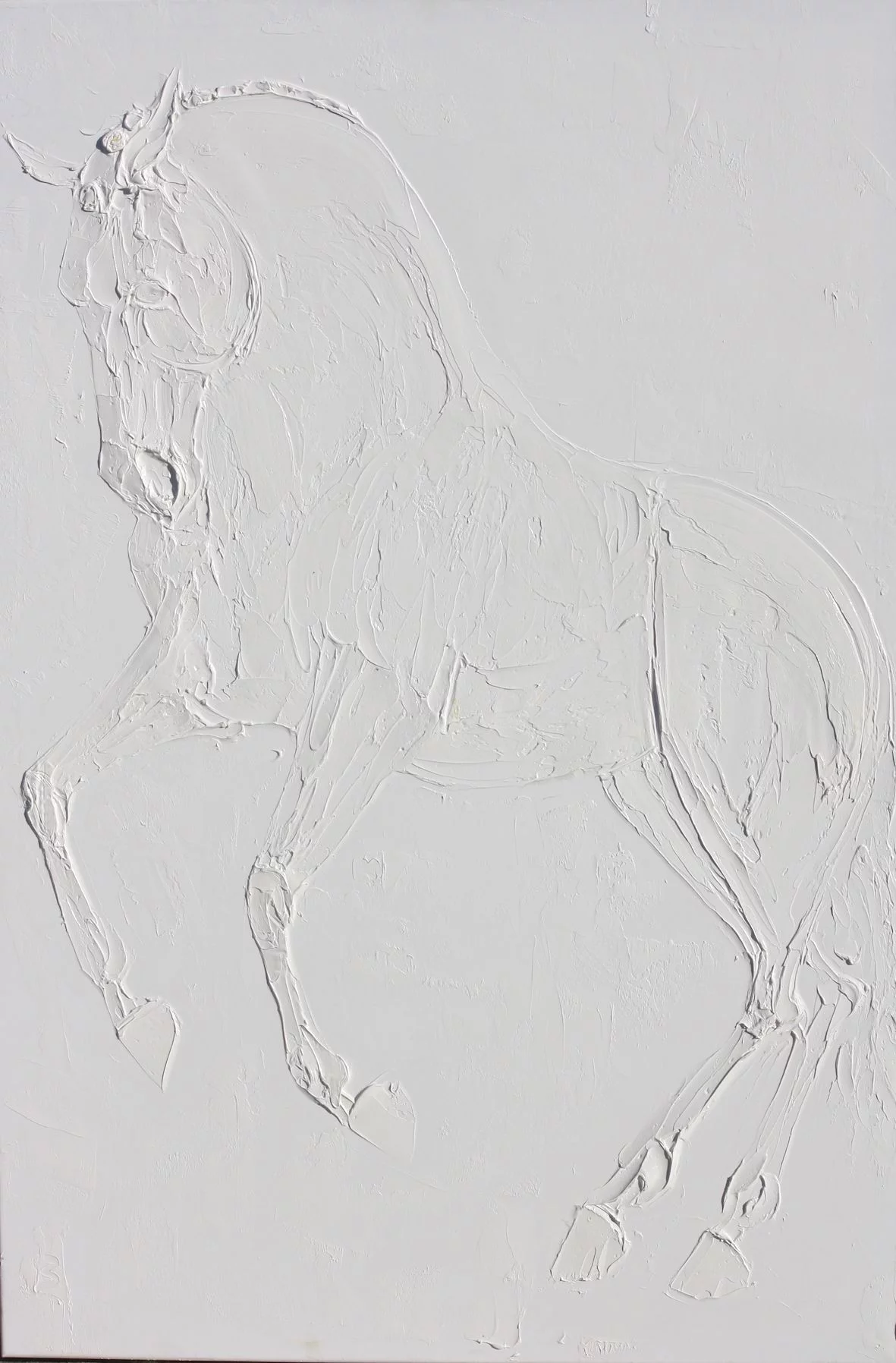 Pirouette 90 Cm X 120 Cm Sculpted Titanium White Oil Paint On Canvas 2017