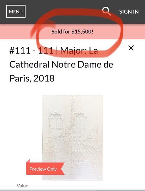Notre Dame Cathedral Paris — sold for $15,500 at the Hunter Museum Spectrum Gala