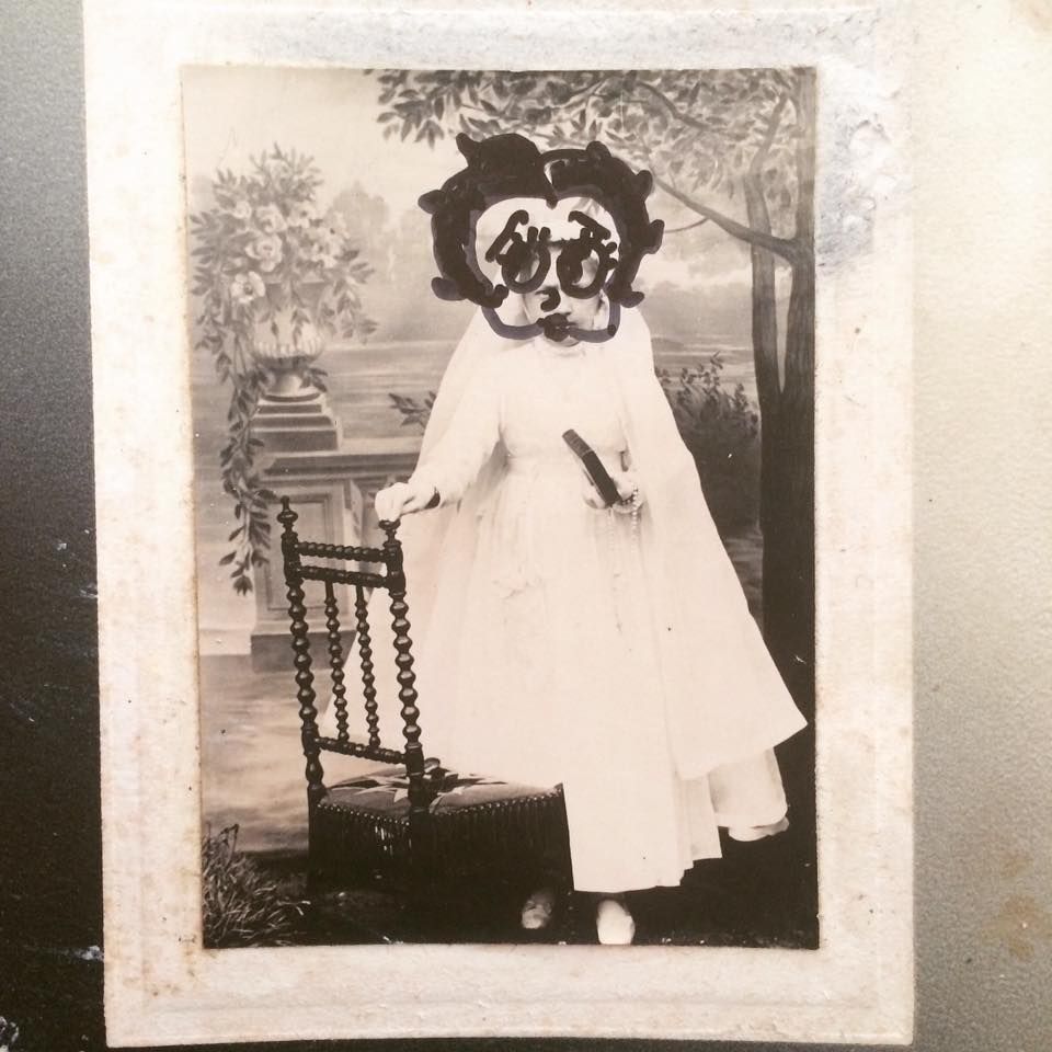 A Real Betty 14 Cm X 16 Cm Ink On Vintage Photograph 2018