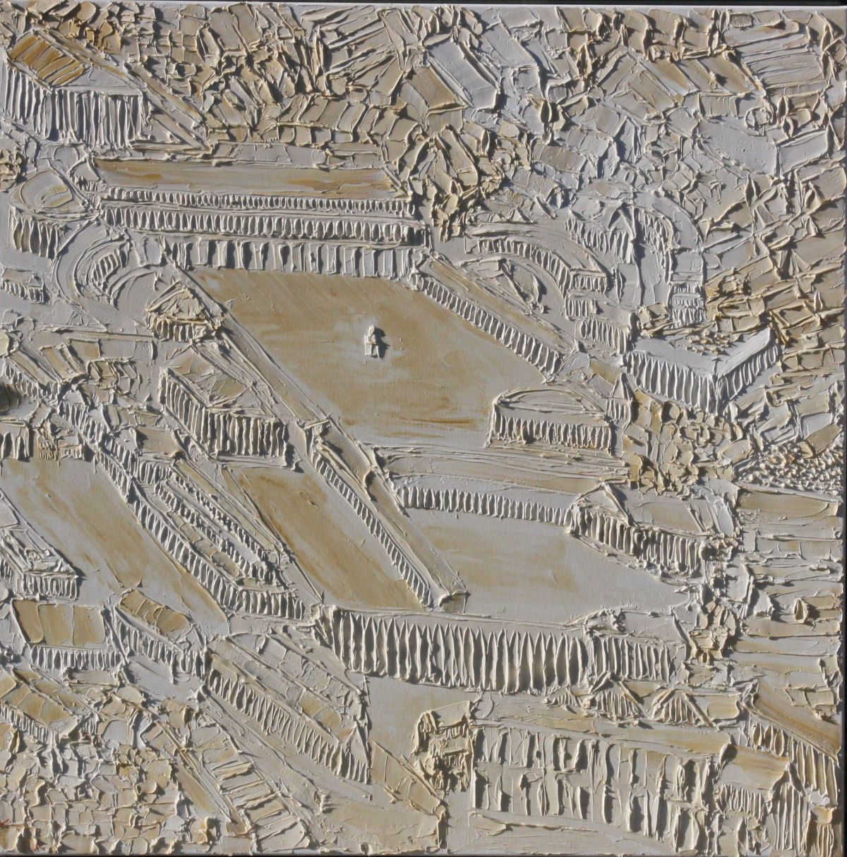 Berlin Aerial View Before WWII 100 Cm X 100 Cm Sculpted Oil Paint On Canvas 2018