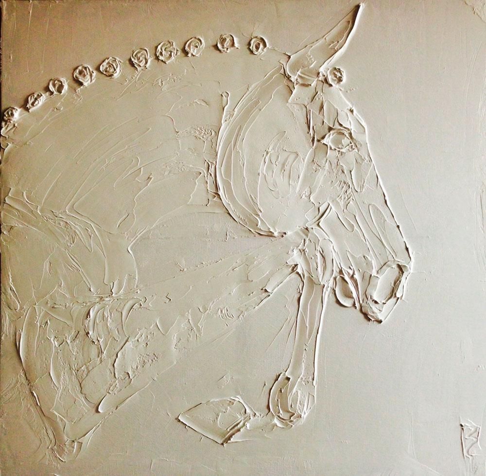 CSO 80 Cm X 80 Cm Sculpted Titanium White Oil Paint On Canvas 2017