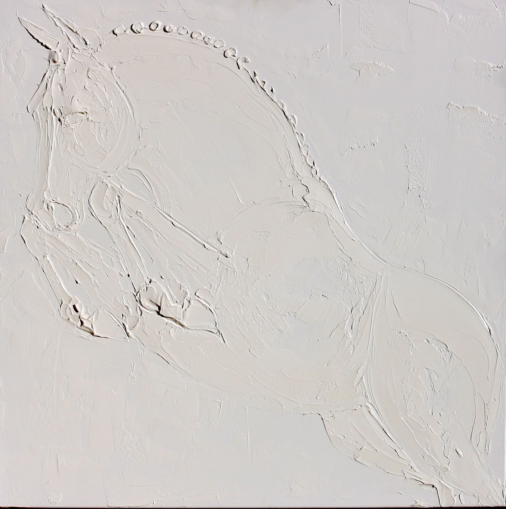 CSO 90 Cm X 90 Cm Sculpted Titanium White Oil Paint On Canvas 2017