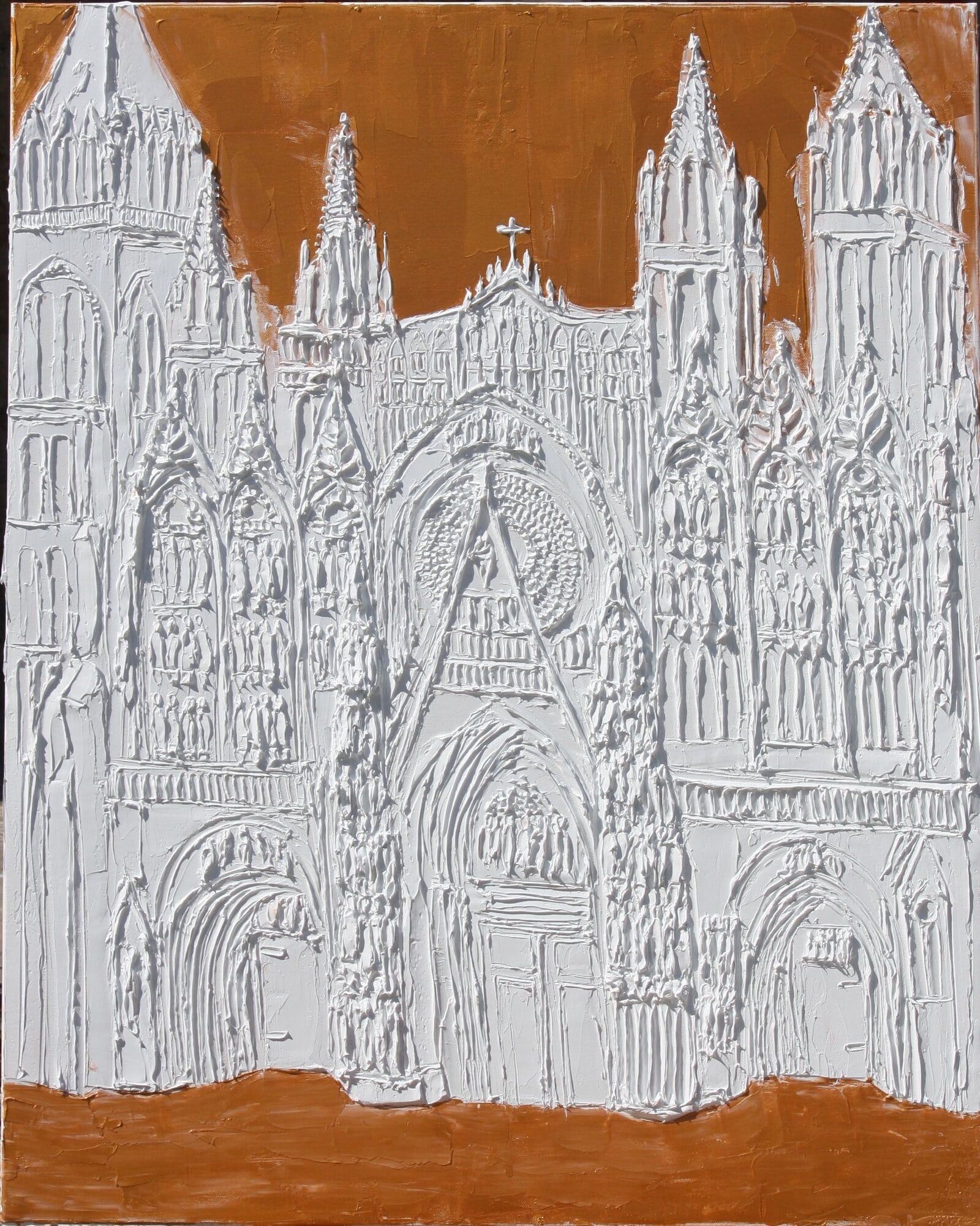 Cathédrale de Rouen Sculpted Oil Paint On Canvas 92 Cm X 73 Cm 2019