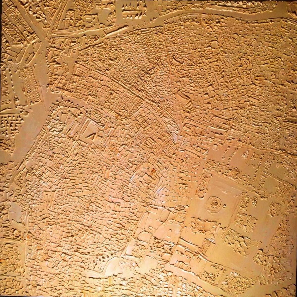 Jerusalem 120 Cm X 120 Cm Huile Sculptee Sur Toile 2018