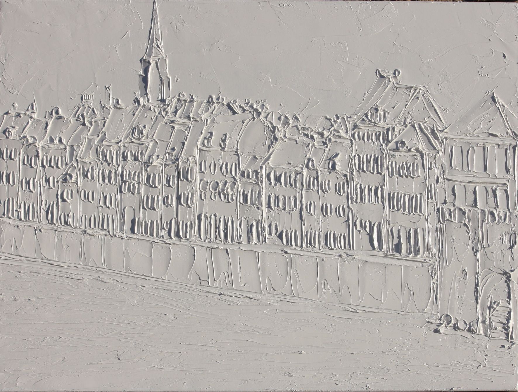 Maastricht 60 Cm X 80 Cm Sculpted Titanium White Oil Paint On Canvas 2018