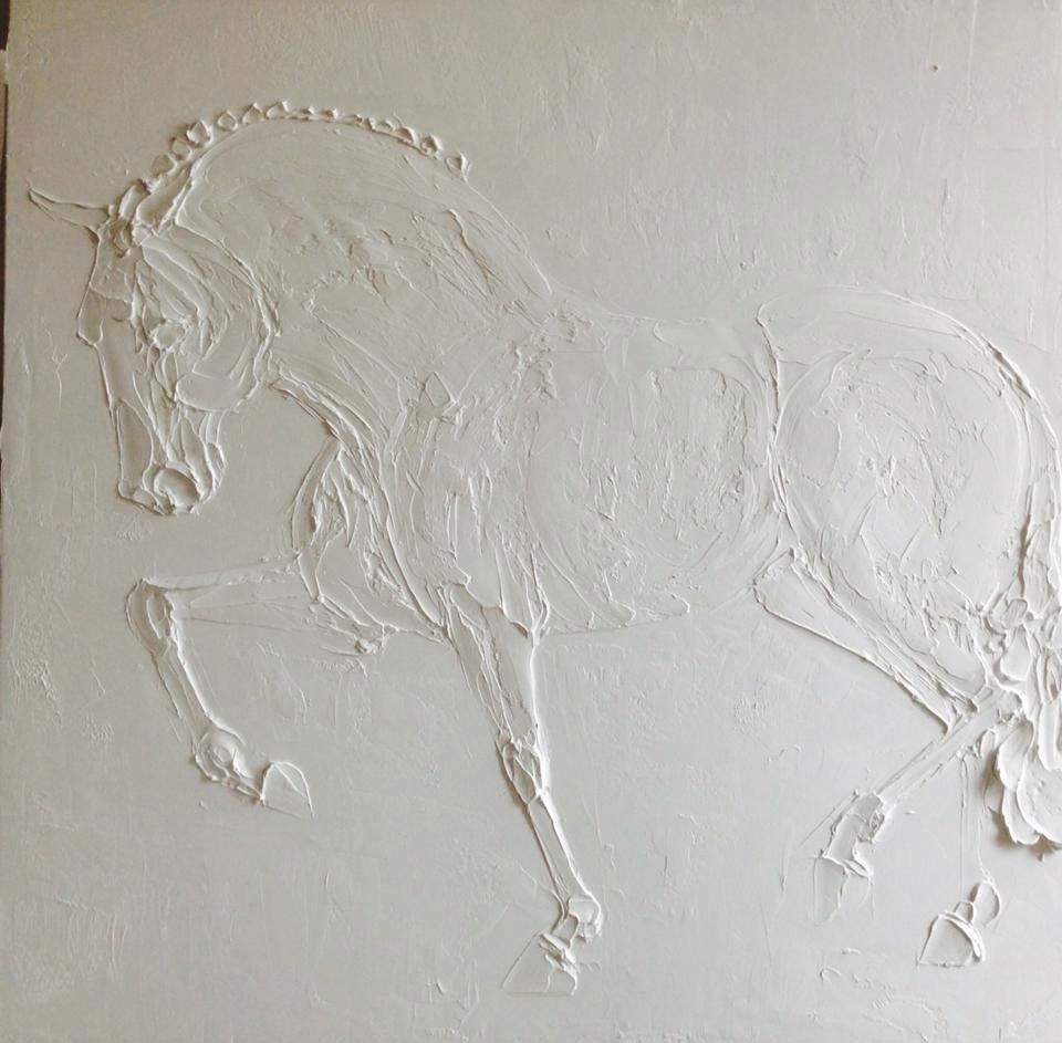 Piaffe 100 Cm X 100 Cm Peinture A L Huile Sculptee Sur Toile 2017