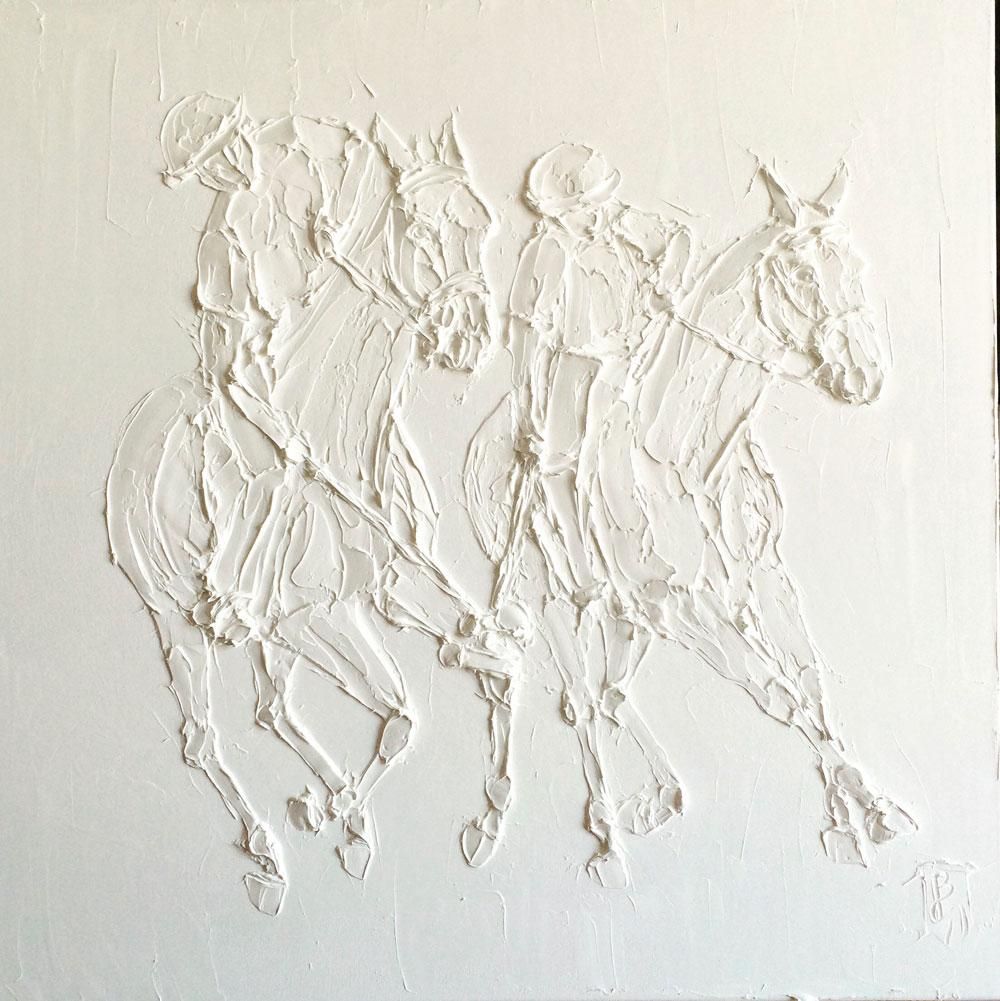Polo 60 Cm X 60 Cm Sculpted Titanium Oil Paint On Canvas 2017