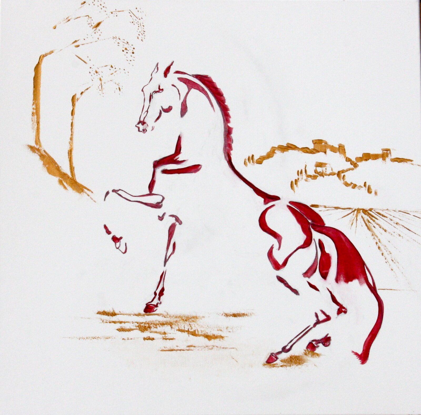 Cheval Bordeaux 60 Cm X 60 Cm Oil On Canvas 2019