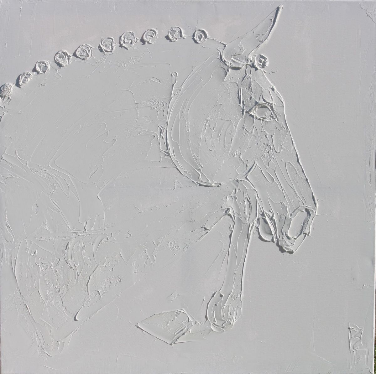 Cso 80 Cm X 80 Cm Sculpted Titanium Oil Paint On Canvas 2017