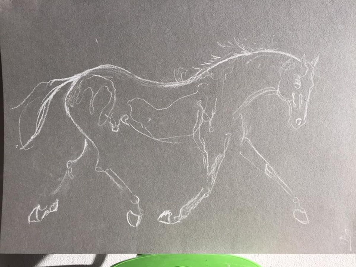 Etude Cheval Trot Format A 3 Paastel Sec On Paper 2018