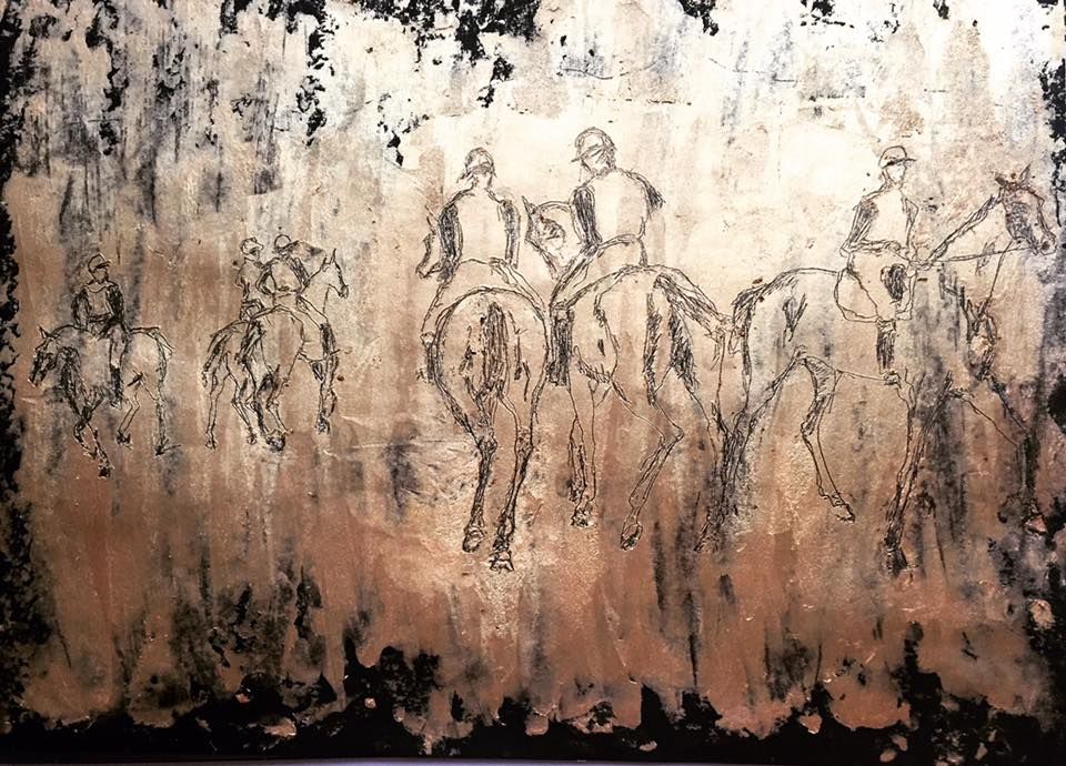 Etude Racehorses 30 Cm X 42 Cm Oil Paint On Paper